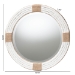 bali & pari Makya Round  Woven Rope Mirror - Coastal Mirror with White Fabric and Woven Jute Accents for Farmhouse, Boho Wall Decor, Beach House - F247-FT1-Mirror