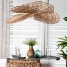bali & pari Theanna Woven Jute Pendant Lampshade - Handwoven Boho Floral Light Accessory, Natural Wicker Ceiling Shade - F247-FT15-Lamp Shade