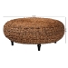 bali & pari Riau Handwoven Seagrass Coffee Table with Wooden Legs - Natural Wicker Round Living Room Table for Living Room or Bedroom Decor - Riau-Natural Antique-CT