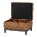 bali & pari Bailey Handwoven Seagrass Storage Ottoman with Lift -Top Lid - Rustic Wicker Trunk or Footrest with Inner Compartment for Living Room or Entryway, Square - Kaya-Natural Brown/Black-Ottoman