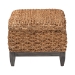 bali & pari Bailey Handwoven Seagrass Storage Ottoman with Lift -Top Lid - Rustic Wicker Trunk or Footrest with Inner Compartment for Living Room or Entryway, Square - Kaya-Natural Brown/Black-Ottoman
