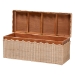 bali & pari Damita Scallop Natural Rattan Chest with Lift -top Lid - Coastal Boho Style Storage Bench for Bedroom, Entryway, or Living Room Organization - WS127-Natural Rattan-Storage Bench