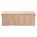 bali & pari Damita Scallop Natural Rattan Chest with Lift -top Lid - Coastal Boho Style Storage Bench for Bedroom, Entryway, or Living Room Organization - WS127-Natural Rattan-Storage Bench