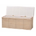bali & pari Barid Braided Natural Rattan Storage Bench with Cushioned Lift -Top Lid - Coastal Boho Style Chest for Bedroom, Entryway, or Living Room Organization, Natural, 45" Rectangle - WS131-Natural Rattan-Cushioned Storage Bench