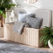 bali & pari Barid Braided Natural Rattan Storage Bench with Cushioned Lift -Top Lid - Coastal Boho Style Chest for Bedroom, Entryway, or Living Room Organization, Natural, 45" Rectangle - WS131-Natural Rattan-Cushioned Storage Bench