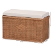 bali & pari Eamon Braided Natural Rattan Storage Bench with Cushioned Lift -Top Lid - Coastal Boho Style Chest for Bedroom, Entryway, or Living Room Organization, 31" Rectangle, Brown - WS133-Brown Rattan-Cushioned Storage Bench