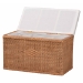 bali & pari Eamon Braided Natural Rattan Storage Bench with Cushioned Lift -Top Lid - Coastal Boho Style Chest for Bedroom, Entryway, or Living Room Organization, 31" Rectangle, Brown - WS133-Brown Rattan-Cushioned Storage Bench