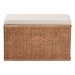 bali & pari Eamon Braided Natural Rattan Storage Bench with Cushioned Lift -Top Lid - Coastal Boho Style Chest for Bedroom, Entryway, or Living Room Organization, 31" Rectangle, Brown - WS133-Brown Rattan-Cushioned Storage Bench