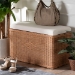 bali & pari Eamon Braided Natural Rattan Storage Bench with Cushioned Lift -Top Lid - Coastal Boho Style Chest for Bedroom, Entryway, or Living Room Organization, 31" Rectangle, Brown - WS133-Brown Rattan-Cushioned Storage Bench