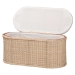 bali & pari Barid Braided Natural Rattan Storage Bench with Cushioned Lift -Top Lid - Coastal Boho Style Chest for Bedroom, Entryway, or Living Room Organization, Natural, 39" Oval - WS134-Natural Rattan-Cushioned Storage Bench