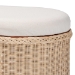 bali & pari Barid Braided Natural Rattan Storage Bench with Cushioned Lift -Top Lid - Coastal Boho Style Chest for Bedroom, Entryway, or Living Room Organization, Natural, 39" Oval - WS134-Natural Rattan-Cushioned Storage Bench