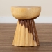 bali & pari Alara Hand -carved Suar Wood Side Table - Sculptural Pedestal Accent Table with Natural Grain, Modern Boho Style for Living Room or Bedroom - Suar S/T 008-Natural-Side Table