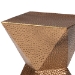 Baxton Studio Pacey Textured Metal Accent Table - Geometric Gold Side Table with Hourglass Silhouette for Indoor or Semi-Outdoor Use - H01-123218-Bronze/Metal-Side Table
