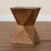 Baxton Studio Pacey Textured Metal Accent Table - Geometric Gold Side Table with Hourglass Silhouette for Indoor or Semi-Outdoor Use - H01-123218-Bronze/Metal-Side Table