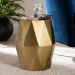 Baxton Studio Salman Geometric Bronze Metal Accent Table - Faceted Modern Side Table for Indoor or Semi-Outdoor Use - H01-123219-Bronze/Metal-Side Table