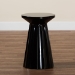 Baxton Studio Ulmer Metal Scalloped Side Table - Modern Round Accent Table for Indoor or Semi-Outdoor Use, Black - H01-123220-Black/Metal-Side Table