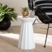 Baxton Studio Ulmer Metal Scalloped Side Table - Modern Round Accent Table for Indoor or Semi-Outdoor Use, White - H01-123220A-White/Metal-Side Table