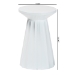 Baxton Studio Ulmer Metal Scalloped Side Table - Modern Round Accent Table for Indoor or Semi-Outdoor Use, White - H01-123220A-White/Metal-Side Table
