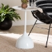 Baxton Studio Webb White Metal Pedestal Side Table - Modern Accent Table with Round Tray Top for Indoor or Semi-Outdoor Use - H01-132670A-White/Metal-Side Table