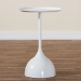 Baxton Studio Webb White Metal Pedestal Side Table - Modern Accent Table with Round Tray Top for Indoor or Semi-Outdoor Use - H01-132670A-White/Metal-Side Table