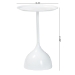 Baxton Studio Webb White Metal Pedestal Side Table - Modern Accent Table with Round Tray Top for Indoor or Semi-Outdoor Use - H01-132670A-White/Metal-Side Table