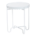 Baxton Studio Laverne White Metal Side Table with Scalloped Tray Top - Round Accent Table with Decorative Base for Indoor or Semi-Outdoor Use - H01-122082-White/Metal-Side Table