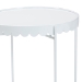 Baxton Studio Laverne White Metal Side Table with Scalloped Tray Top - Round Accent Table with Decorative Base for Indoor or Semi-Outdoor Use - H01-122082-White/Metal-Side Table