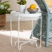 Baxton Studio Laverne White Metal Side Table with Scalloped Tray Top - Round Accent Table with Decorative Base for Indoor or Semi-Outdoor Use - H01-122082-White/Metal-Side Table