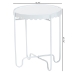 Baxton Studio Laverne White Metal Side Table with Scalloped Tray Top - Round Accent Table with Decorative Base for Indoor or Semi-Outdoor Use - H01-122082-White/Metal-Side Table