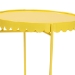 Baxton Studio Laverne Yellow Metal Side Table with Scalloped Tray Top - Round Accent Table with Decorative Base for Indoor or Semi-Outdoor Use - H01-122082-Yellow/Metal-Side Table