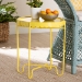 Baxton Studio Laverne Yellow Metal Side Table with Scalloped Tray Top - Round Accent Table with Decorative Base for Indoor or Semi-Outdoor Use - H01-122082-Yellow/Metal-Side Table