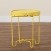 Baxton Studio Laverne Yellow Metal Side Table with Scalloped Tray Top - Round Accent Table with Decorative Base for Indoor or Semi-Outdoor Use - H01-122082-Yellow/Metal-Side Table