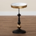 Baxton Studio Javion Modern Glam Round Accent Side Table - Black & Gold Metal End Table with Tray Top for Indoor or Semi-Outdoor Use - H01-113307-Gold/Black/Metal-Side Table