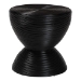 bali & pari Tokyo Laminated Natural Rattan Side Table -  Hourglass Accent Table with Modern Sculptural Design, Boho Chic Style for Living Room or Bedroom, Black - Tokyo-Black Rattan-Side Table