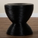 bali & pari Tokyo Laminated Natural Rattan Side Table -  Hourglass Accent Table with Modern Sculptural Design, Boho Chic Style for Living Room or Bedroom, Black - Tokyo-Black Rattan-Side Table