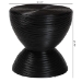 bali & pari Tokyo Laminated Natural Rattan Side Table -  Hourglass Accent Table with Modern Sculptural Design, Boho Chic Style for Living Room or Bedroom, Black - Tokyo-Black Rattan-Side Table