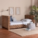 bali & pari Rhinos Handwoven Seagrass Daybed - Twin Size Coastal Boho Bed Frame with Basketweave Design - Rhinos-Bleached Lt Brwn No Mattress-Daybed