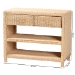 bali & pari Lanica Braided Natural Rattan Console Table with Drawers and Shelves - Coastal Style Storage Cabinet for Entryway, Living Room, or Bedroom, 35" - Braided Sun Bleached Ivory Rattan-Version 2-Console Table