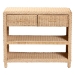 bali & pari Lanica Braided Natural Rattan Console Table with Drawers and Shelves - Coastal Style Storage Cabinet for Entryway, Living Room, or Bedroom, 35" - Braided Sun Bleached Ivory Rattan-Version 2-Console Table