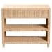 bali & pari Lanica Braided Natural Rattan Console Table with Drawers and Shelves - Coastal Style Storage Cabinet for Entryway, Living Room, or Bedroom, 35" - Braided Sun Bleached Ivory Rattan-Version 2-Console Table