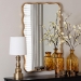 Baxton Studio Cassara Gold Scalloped Rectangular Wall Mirror - Stylish Curved Edge Decorative Accent for Living Room, Bedroom, or Entryway - RXW-10969-Mirror