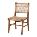 bali & pari Ariba Dining Chair with Mahogany Wood Frame and Viro Fiber Weaving, Rustic Boho Accent Chair for Dining Room or Kitchen