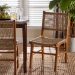 bali & pari Ariba Dining Chair with Mahogany Wood Frame and Viro Fiber Weaving, Rustic Boho Accent Chair for Dining Room or Kitchen - DC-05-Arimbi-Brown Wood/Rattan-DC
