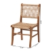 bali & pari Ariba Dining Chair with Mahogany Wood Frame and Viro Fiber Weaving, Rustic Boho Accent Chair for Dining Room or Kitchen - DC-05-Arimbi-Brown Wood/Rattan-DC
