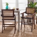 bali & pari Kresna Rattan Counter Stool with Mahogany Wood Frame and Armrest, Set of 2 - Handwoven Counter Height Chair with Cane Back and Seat, Stylish Seating for Kitchen Island or Dining Area - BC-01-Kresna-Brown Wood/Rattan-CS