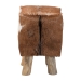 bali & pari Scotlyn Genuine Goat Leather Footstool with Teak Wood Legs - Rustic Boho Accent Seat with Natural Hide Upholstery, Handmade Decorative Footrest for Living Room or Bedroom - SGLS-01-Teak Wood/Natural-Stool