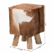 bali & pari Scotlyn Genuine Goat Leather Footstool with Teak Wood Legs - Rustic Boho Accent Seat with Natural Hide Upholstery, Handmade Decorative Footrest for Living Room or Bedroom - SGLS-01-Teak Wood/Natural-Stool