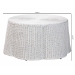 bali & pari Palm Scalloped Rattan Coffee Table - Handwoven Wicker Round Accent Table for Living Room Patio or Sunroom, Coastal Boho Style, White - Palm-White Rattan-Coffee Table