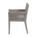 bali & pari Karis Rattan Dining Chair with Cushion - Handwoven Wicker Armchair with Mahogany Wood Frame, Coastal Boho Style Indoor Seating, French Grey - Karis-French Grey-DC