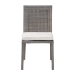 bali & pari Sofia Rattan Dining Chair with Cushion - Handwoven Wicker Side Chair with Mahogany Wood Frame, Coastal Boho Style Indoor Seating, French Grey - Sofia-French Grey-DC
